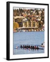 Rowing Team on Lake Union, Seattle, Washington State, United States of America, North America-Christian Kober-Framed Photographic Print