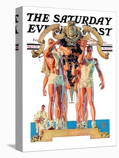 "Rowing Team," Saturday Evening Post Cover, August 6, 1932-Joseph Christian Leyendecker-Stretched Canvas