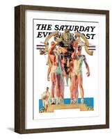 "Rowing Team," Saturday Evening Post Cover, August 6, 1932-Joseph Christian Leyendecker-Framed Giclee Print