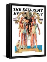 "Rowing Team," Saturday Evening Post Cover, August 6, 1932-Joseph Christian Leyendecker-Framed Stretched Canvas