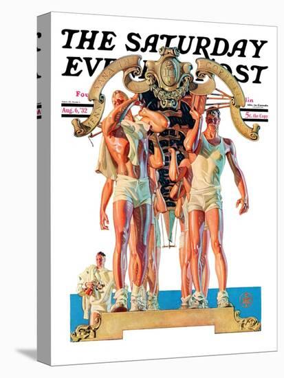 "Rowing Team," Saturday Evening Post Cover, August 6, 1932-Joseph Christian Leyendecker-Stretched Canvas