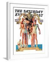 "Rowing Team," Saturday Evening Post Cover, August 6, 1932-Joseph Christian Leyendecker-Framed Giclee Print