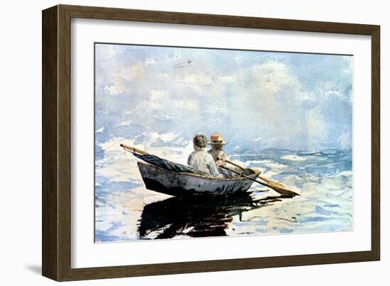 Rowing the Boat, 1880-Winslow Homer-Framed Giclee Print