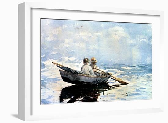 Rowing the Boat, 1880-Winslow Homer-Framed Giclee Print