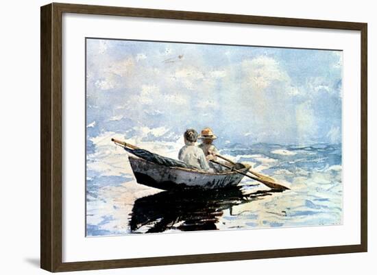 Rowing the Boat, 1880-Winslow Homer-Framed Giclee Print