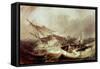 Rowing to Rescue Shipwrecked Sailors off the Northumberland Coast-John Wilson Carmichael-Framed Stretched Canvas