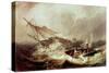 Rowing to Rescue Shipwrecked Sailors off the Northumberland Coast-John Wilson Carmichael-Stretched Canvas