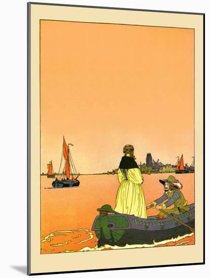 Rowing To Shore-Maud & Miska Petersham-Mounted Art Print