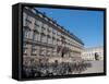 Rows of bicycles outside the Christiansborgs Palace, home of the Danish Parliament, Copenhagen-Jean Brooks-Framed Stretched Canvas