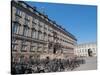 Rows of bicycles outside the Christiansborgs Palace, home of the Danish Parliament, Copenhagen-Jean Brooks-Stretched Canvas