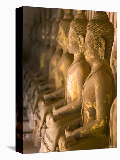 Rows of Buddha Statues, Wat Si Saket, Vientiane, Laos-Michele Falzone-Stretched Canvas