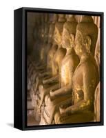 Rows of Buddha Statues, Wat Si Saket, Vientiane, Laos-Michele Falzone-Framed Stretched Canvas