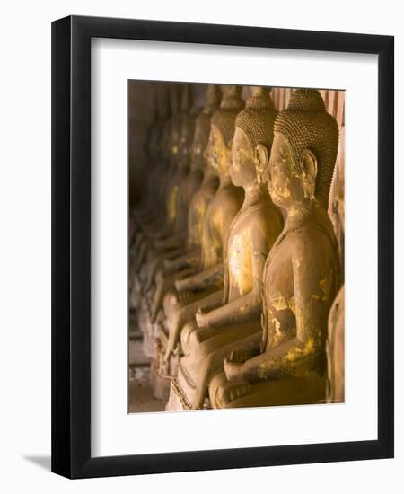 Rows of Buddha Statues, Wat Si Saket, Vientiane, Laos-Michele Falzone-Framed Photographic Print