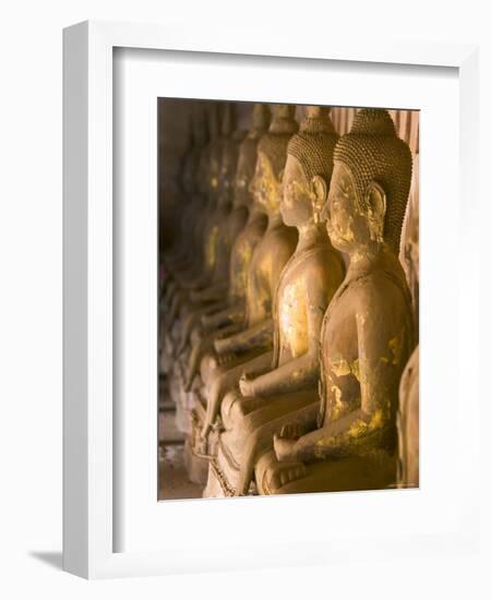 Rows of Buddha Statues, Wat Si Saket, Vientiane, Laos-Michele Falzone-Framed Photographic Print