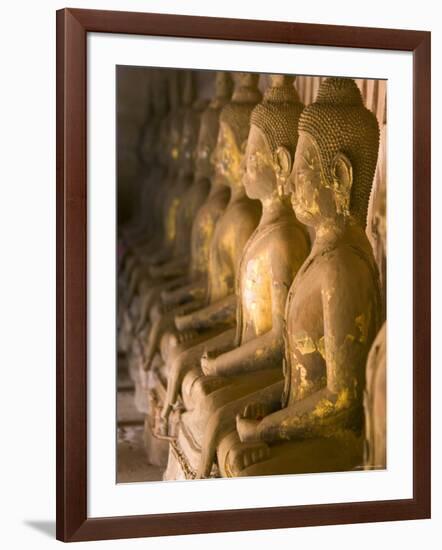 Rows of Buddha Statues, Wat Si Saket, Vientiane, Laos-Michele Falzone-Framed Photographic Print