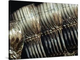 Rows of Champagne Flutes and Wine Glasses in Bar Melbourne, Victoria, Australia-John Hay-Stretched Canvas