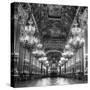 Rows of Chandeliers Hanging in the Grand Lobby of the Paris Opera House-null-Stretched Canvas