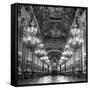 Rows of Chandeliers Hanging in the Grand Lobby of the Paris Opera House-null-Framed Stretched Canvas