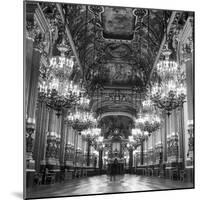 Rows of Chandeliers Hanging in the Grand Lobby of the Paris Opera House-null-Mounted Photographic Print