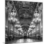 Rows of Chandeliers Hanging in the Grand Lobby of the Paris Opera House-null-Mounted Photographic Print