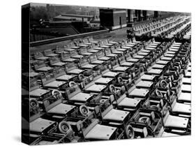 Rows of Finished Jeeps Churned Out in Mass Production for War Effort as WWII Allies-Dmitri Kessel-Stretched Canvas