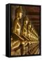 Rows of Gold Buddha Statues, Wat Suthat Temple, Bangkok, Thailand, Southeast Asia, Asia-Stephen Studd-Framed Stretched Canvas