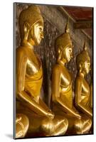 Rows of Gold Buddha Statues, Wat Suthat Temple, Bangkok, Thailand, Southeast Asia, Asia-Stephen Studd-Mounted Photographic Print