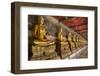 Rows of Gold Buddha Statues, Wat Suthat Temple, Bangkok, Thailand, Southeast Asia, Asia-Stephen Studd-Framed Photographic Print