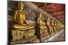 Rows of Gold Buddha Statues, Wat Suthat Temple, Bangkok, Thailand, Southeast Asia, Asia-Stephen Studd-Mounted Photographic Print