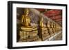 Rows of Gold Buddha Statues, Wat Suthat Temple, Bangkok, Thailand, Southeast Asia, Asia-Stephen Studd-Framed Photographic Print