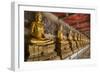 Rows of Gold Buddha Statues, Wat Suthat Temple, Bangkok, Thailand, Southeast Asia, Asia-Stephen Studd-Framed Photographic Print