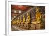 Rows of Gold Buddha Statues, Wat Suthat Temple, Bangkok, Thailand, Southeast Asia, Asia-Stephen Studd-Framed Photographic Print