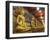 Rows of Gold Buddha Statues, Wat Suthat Temple, Bangkok, Thailand, Southeast Asia, Asia-Stephen Studd-Framed Photographic Print