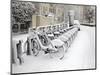 Rows of Hire Bikes in Snow, Notting Hill, London, England, United Kingdom, Europe-Mark Mawson-Mounted Photographic Print