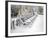 Rows of Hire Bikes in Snow, Notting Hill, London, England, United Kingdom, Europe-Mark Mawson-Framed Photographic Print