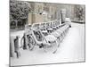 Rows of Hire Bikes in Snow, Notting Hill, London, England, United Kingdom, Europe-Mark Mawson-Mounted Photographic Print