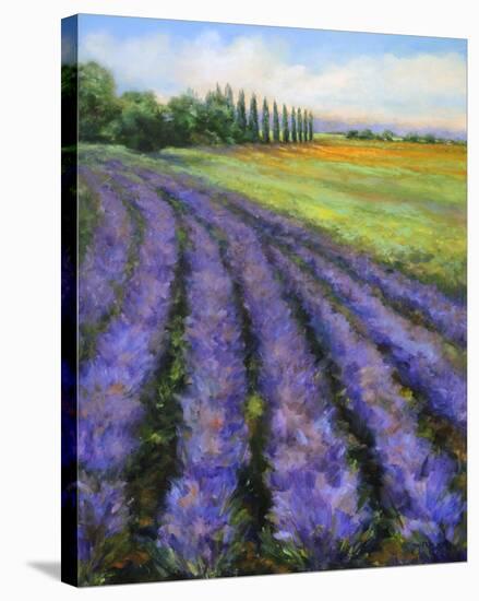 Rows of Lavender-Jan E^ Moffatt-Stretched Canvas