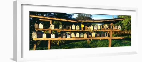 Rows of Mailboxes Along Road to Hana, Maui, Hawaii-null-Framed Photographic Print