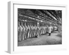 Rows of Meat in Storage at Bronx Warehouse-Herbert Gehr-Framed Photographic Print