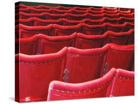 Rows of Red Theatre Seats-Kevin Walsh-Stretched Canvas