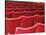 Rows of Red Theatre Seats-Kevin Walsh-Stretched Canvas