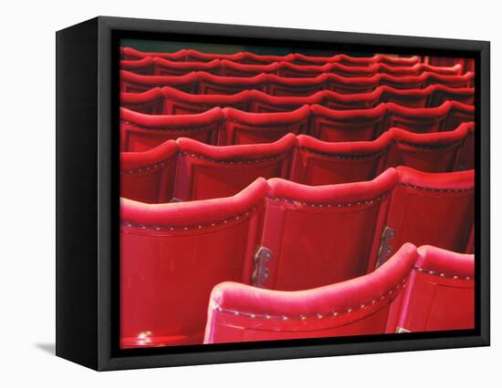 Rows of Red Theatre Seats-Kevin Walsh-Framed Stretched Canvas