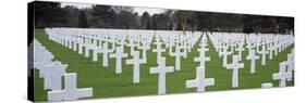 Rows of Tombstones in a Cemetery, American Cemetery, Normandy, France-null-Stretched Canvas