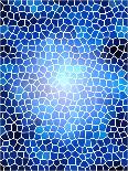 Blue Stain Glass Background-Roxann-Art Print