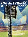"Baseball Stadium at Night," Saturday Evening Post Cover, June 28, 1941-Roy Hilton-Framed Stretched Canvas