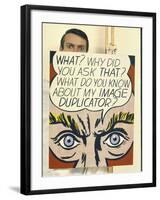 Roy Lichtenstein Holding His Painting "Image Duplicator"-John Loengard-Framed Premium Photographic Print