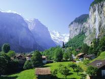 Lauterbrunnen and Staubbach Falls, Jungfrau Region, Swiss Alps, Switzerland, Europe-Roy Rainford-Photographic Print