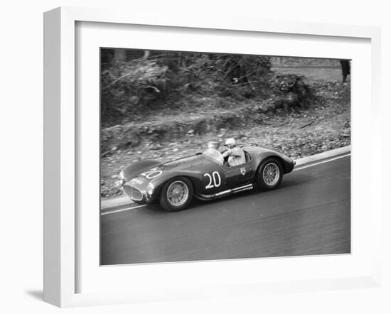 Roy Salvadori Driving a 1953 Maserati at Brands Hatch, Kent, 1954-null-Framed Photographic Print