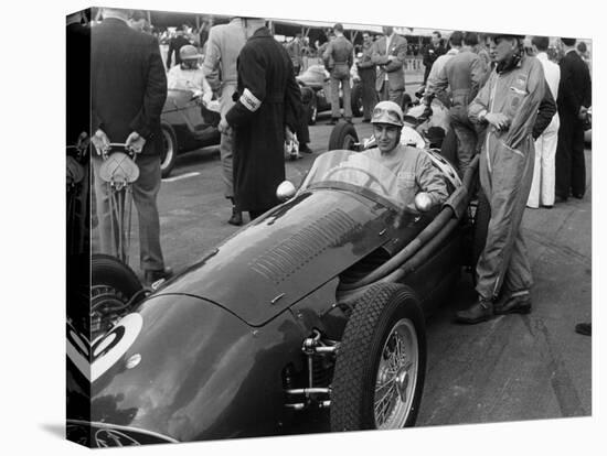 Roy Salvadori in a Maserati, Goodwood, 1954-null-Stretched Canvas