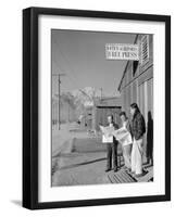 Roy Takeno, Editor, and Group, Manzanar Relocation Center, California-Ansel Adams-Framed Photo